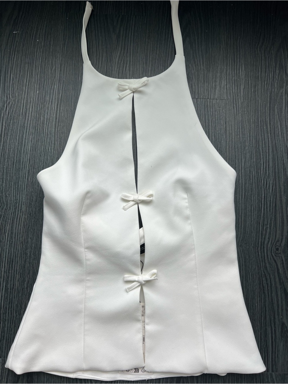 Zara White Strapless Bow-Accent Top